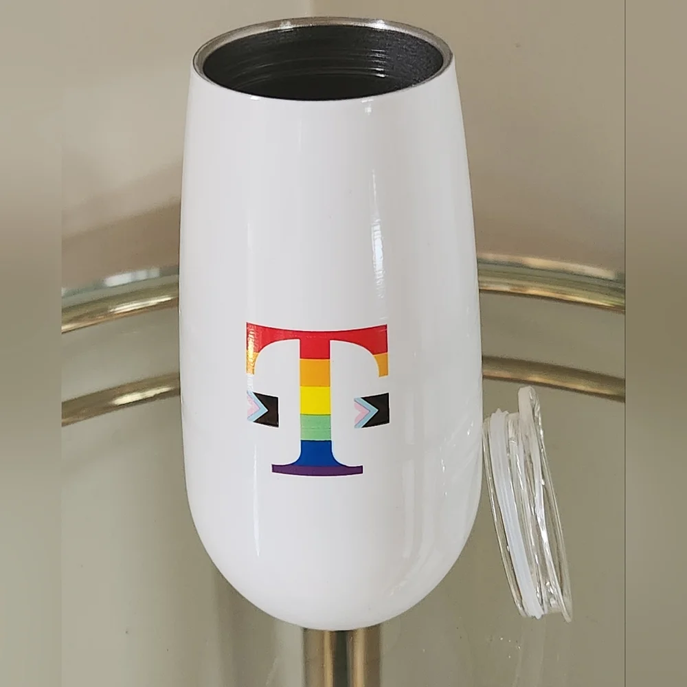 T-Mobile Slim Insulated Wine Drink Tumbler w/Lid Pride Colors NIP